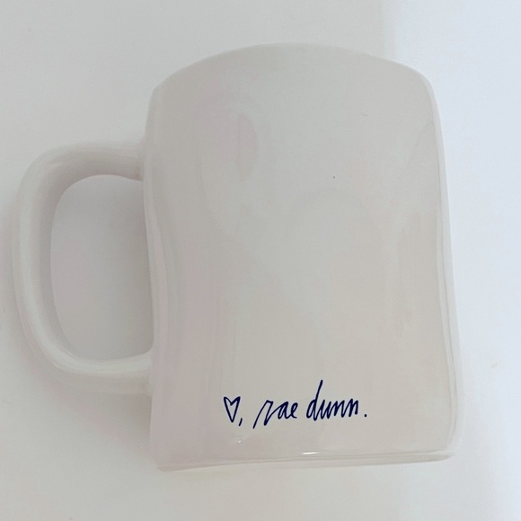 New RAE DUNN Oh La La White Ceramic Coffee Mug With Black Scribble Heart - Picture 5 of 9